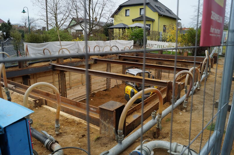 Bau unterirdischer Löschwasserbehälter und Neugestaltung Freianlagen im Bereich der Löschwasseranlage, OT Zabeltitz, Triftweg - Bauphase, Aufnahme Stadtverwaltung Großenhain, 03042024