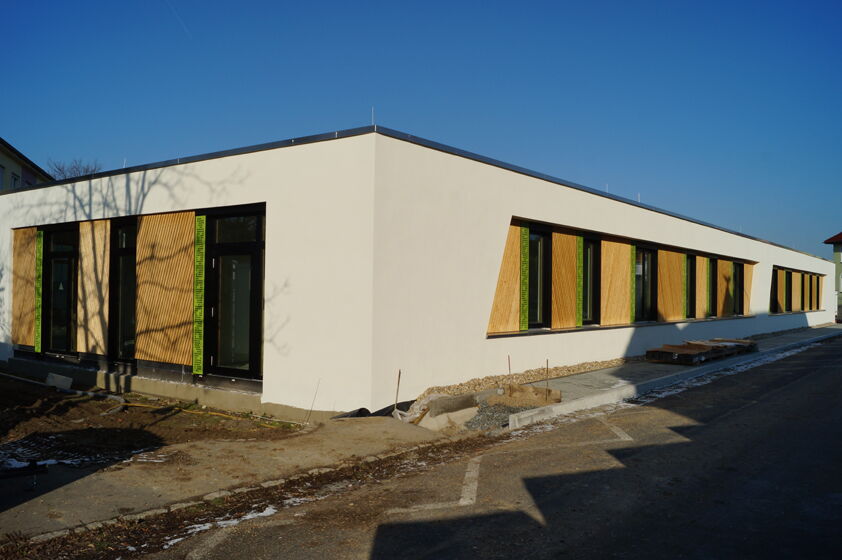 Ersatzneubau Kita Chladeniusstraße - modern gestaltete Fassade an der Chladeniusstraße, Aufnahme 07022023