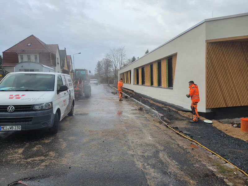 Ersatzneubau Kita Chladeniusstraße - Arbeiten im Außenbereich, Aufnahme 12012023