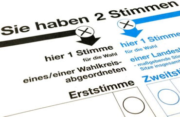 Das Bild zeigt einen Auschnitt eines Stimmzettels.