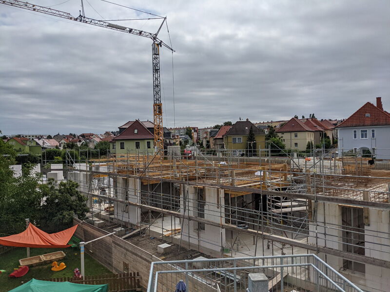 Ersatzneubau Kita Chladeniusstraße, Bauphase Rohbau, Aufnahme 19072021