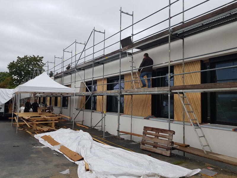 Ersatzneubau Kita Chladeniusstraße - Bauphase Fassade, Aufnahme 27092022