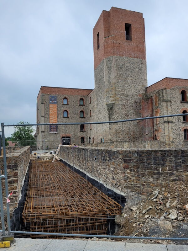 Sanierung der Brücke über den Schlossgraben in Großenhain,Bauphase, Aufnahme Stadtverwaltung Großenhain, 07.05.2024