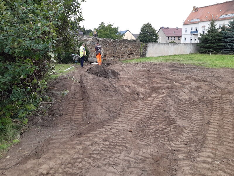 Sanierung Teichableiter westlicher Teil im OT Walda - Bauphase, Aufnahme Stadtverwaltg. Grhn., 28082023