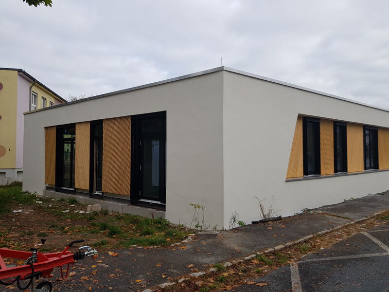 Ersatzneubau Kita Chladeniusstraße - Bauphase Außenansicht, Aufnahme 19102022