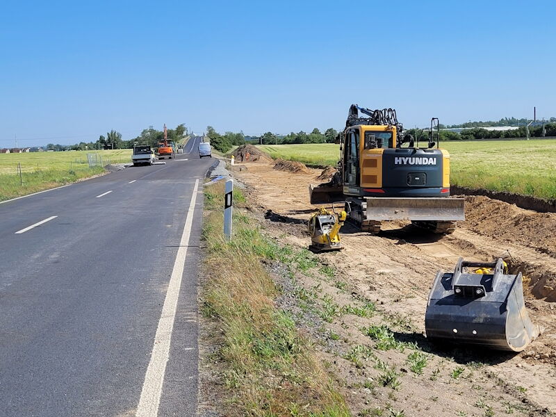 B 101 Radwegebau Großenhain bis Priestewitz - Bauherr LASuV mit Beteiligung Stadt Großenhain, Aufnahme Stadtverwaltung Großenhain, 17.05.2024