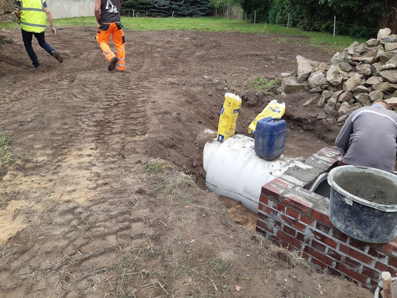 Sanierung Teichableiter westlicher Teil im OT Walda - Bauphase Ersatzneubau Kanal, Aufnahme Stadtverwaltg. Grhn., 28082023