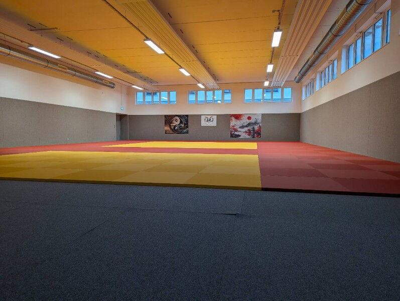 Innenansicht der neuen Judohalle in Großenhain, Aufnahme Stadtverwaltg. Großenhain, 13.04.2026