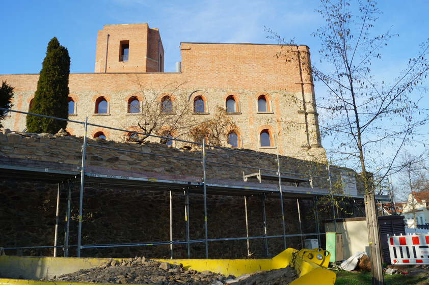 Umgestaltung Wallanlage, 6. BA - Bauphase mit Sanierung der Stadtmauer, Aufnahme 18042021