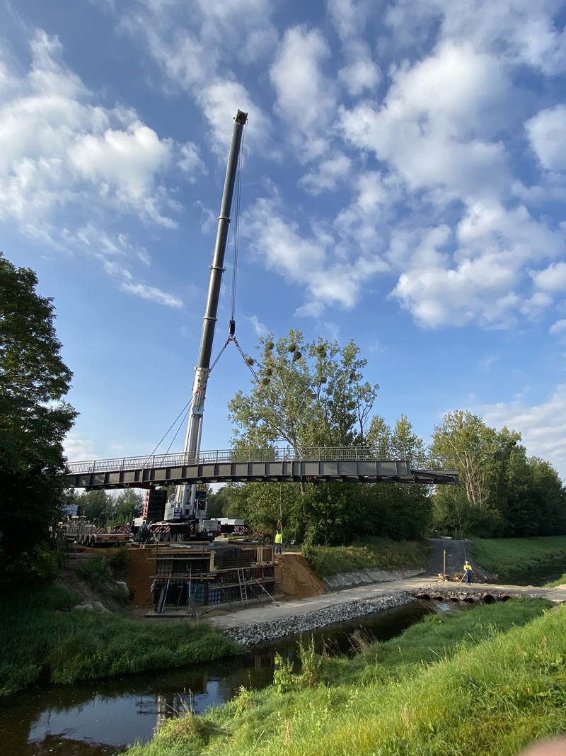 Ersatzneubau Brücke über den Röderneugraben - Einbau Brückenoberbau, Aufnahme 14092021
