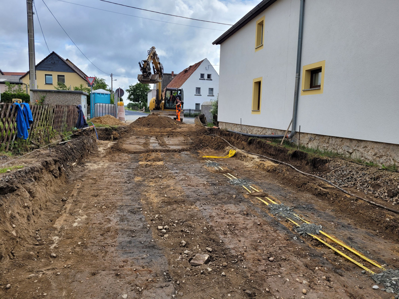 Instandsetzung Straucher Straße im OT Krauschütz - Bauausführung, Aufnahme Stadtverwaltung, 04082023