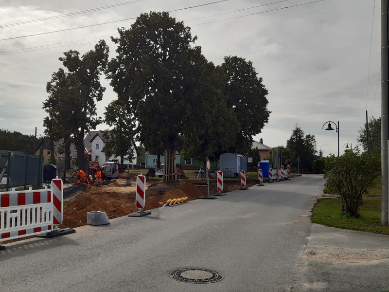 Schaffung einer barrierefreien Bushaltestelle im OT Görzig, Bauphase, Aufnahme Stadtverwaltg. Grhn. 02082023