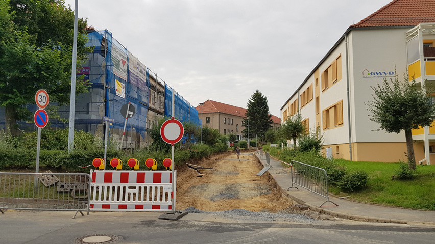 Schloßwiesenstraße, Sanierung Kanalanlagen und Sanierung Gehwege, Aufnahme 25072021